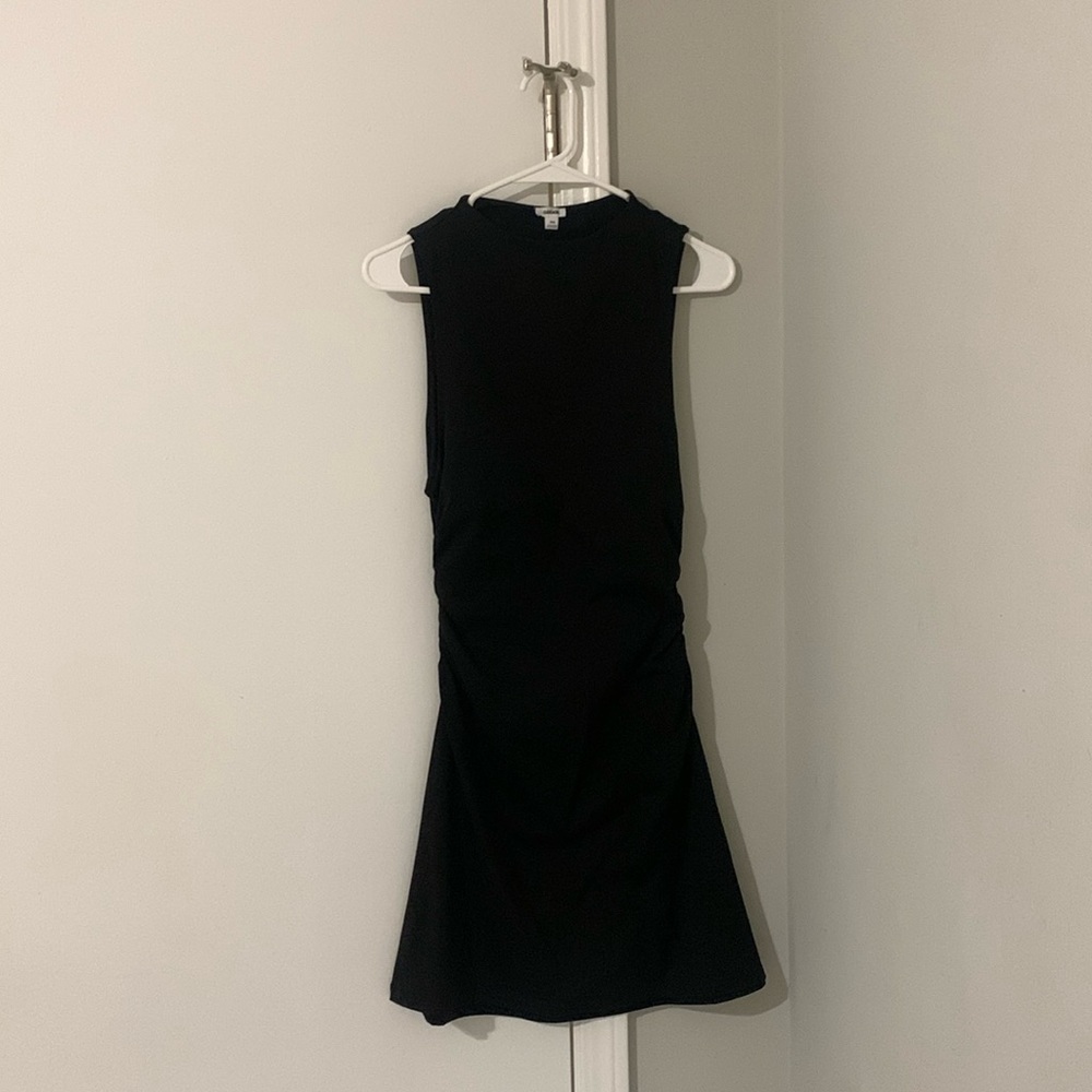 Garage High Neck Ruched Mini Dress
